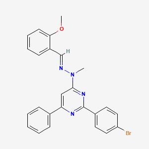 2-methoxybenzaldehyde [2-(4-bromophenyl)-6-phenyl-4-pyrimidinyl](methyl)hydrazone