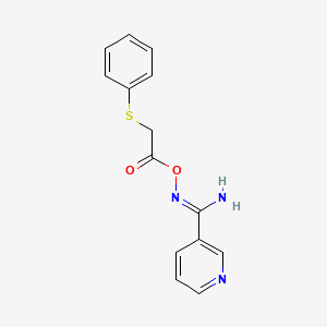 molecular formula C14H13N3O2S B5766138 N'-{[2-(phenylthio)acetyl]oxy}-3-pyridinecarboximidamide 
