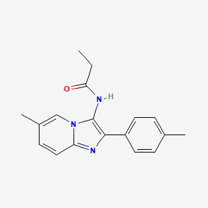 molecular formula C18H19N3O B5766146 N-[6-methyl-2-(4-methylphenyl)imidazo[1,2-a]pyridin-3-yl]propanamide 