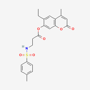 molecular formula C22H23NO6S B5766163 6-ethyl-4-methyl-2-oxo-2H-chromen-7-yl N-[(4-methylphenyl)sulfonyl]-beta-alaninate 