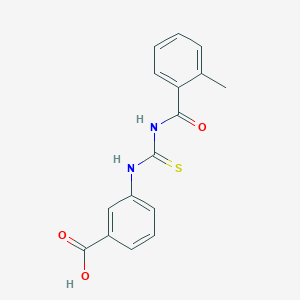 molecular formula C16H14N2O3S B5766214 3-({[(2-methylbenzoyl)amino]carbonothioyl}amino)benzoic acid 