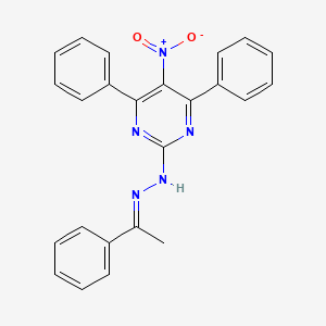 molecular formula C24H19N5O2 B5766230 1-phenylethanone (5-nitro-4,6-diphenyl-2-pyrimidinyl)hydrazone 