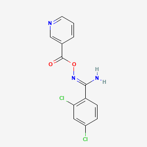 molecular formula C13H9Cl2N3O2 B5766244 2,4-dichloro-N'-[(3-pyridinylcarbonyl)oxy]benzenecarboximidamide 