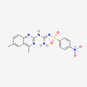 molecular formula C17H16N6O4S B5766245 N-{amino[(4,6-dimethyl-2-quinazolinyl)amino]methylene}-4-nitrobenzenesulfonamide 