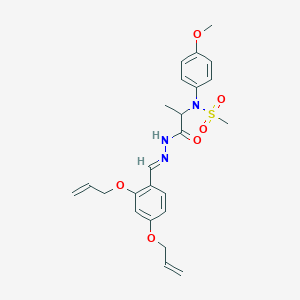 molecular formula C24H29N3O6S B5766301 N-(2-{2-[2,4-bis(allyloxy)benzylidene]hydrazino}-1-methyl-2-oxoethyl)-N-(4-methoxyphenyl)methanesulfonamide 
