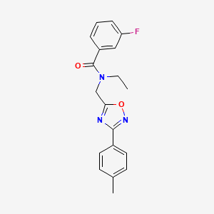 molecular formula C19H18FN3O2 B5766310 N-ethyl-3-fluoro-N-{[3-(4-methylphenyl)-1,2,4-oxadiazol-5-yl]methyl}benzamide 