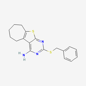2-(benzylthio)-6,7,8,9-tetrahydro-5H-cyclohepta[4,5]thieno[2,3-d]pyrimidin-4-amine