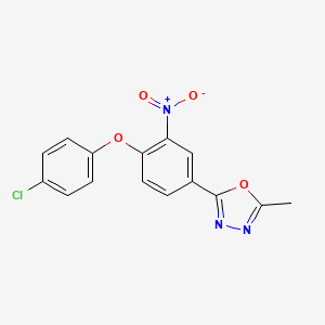 molecular formula C15H10ClN3O4 B5766472 2-[4-(4-chlorophenoxy)-3-nitrophenyl]-5-methyl-1,3,4-oxadiazole 
