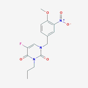 molecular formula C15H16FN3O5 B5766500 5-fluoro-1-(4-methoxy-3-nitrobenzyl)-3-propyl-2,4(1H,3H)-pyrimidinedione 