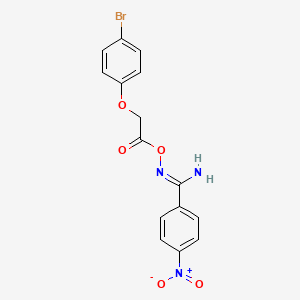 molecular formula C15H12BrN3O5 B5766540 N'-{[(4-bromophenoxy)acetyl]oxy}-4-nitrobenzenecarboximidamide 