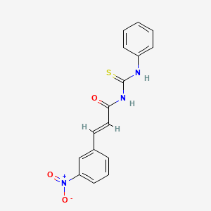 molecular formula C16H13N3O3S B5766572 N-(anilinocarbonothioyl)-3-(3-nitrophenyl)acrylamide 
