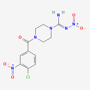 molecular formula C12H13ClN6O5 B5766575 4-(4-chloro-3-nitrobenzoyl)-N'-nitro-1-piperazinecarboximidamide 