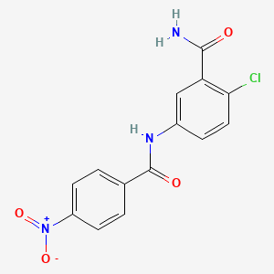 molecular formula C14H10ClN3O4 B5766581 2-chloro-5-[(4-nitrobenzoyl)amino]benzamide 