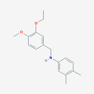 molecular formula C18H23NO2 B5766594 (3,4-dimethylphenyl)(3-ethoxy-4-methoxybenzyl)amine 