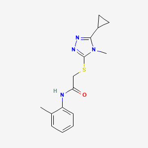 2-[(5-cyclopropyl-4-methyl-4H-1,2,4-triazol-3-yl)thio]-N-(2-methylphenyl)acetamide