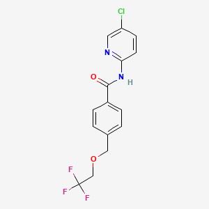 molecular formula C15H12ClF3N2O2 B5766663 N-(5-chloro-2-pyridinyl)-4-[(2,2,2-trifluoroethoxy)methyl]benzamide 