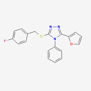 molecular formula C19H14FN3OS B5766670 3-[(4-fluorobenzyl)thio]-5-(2-furyl)-4-phenyl-4H-1,2,4-triazole 