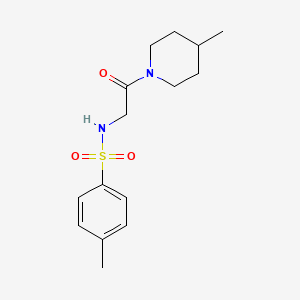 molecular formula C15H22N2O3S B5766675 4-methyl-N-[2-(4-methyl-1-piperidinyl)-2-oxoethyl]benzenesulfonamide 