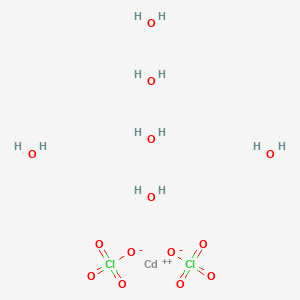molecular formula CdCl2H12O14 B576668 Cadmium Perchlorate Hexahydrate CAS No. 10326-28-0