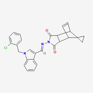 4'-({[1-(2-chlorobenzyl)-1H-indol-3-yl]methylene}amino)-4'-azaspiro[cyclopropane-1,10'-tricyclo[5.2.1.0~2,6~]decane]-8'-ene-3',5'-dione