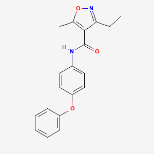 molecular formula C19H18N2O3 B5766689 3-ethyl-5-methyl-N-(4-phenoxyphenyl)-4-isoxazolecarboxamide 