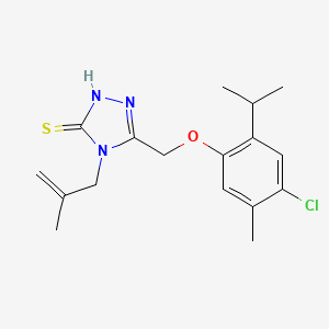 molecular formula C17H22ClN3OS B5766707 5-[(4-chloro-2-isopropyl-5-methylphenoxy)methyl]-4-(2-methyl-2-propen-1-yl)-4H-1,2,4-triazole-3-thiol 
