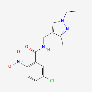 5-chloro-N-[(1-ethyl-3-methyl-1H-pyrazol-4-yl)methyl]-2-nitrobenzamide