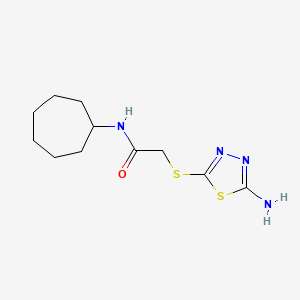 molecular formula C11H18N4OS2 B5766774 2-[(5-amino-1,3,4-thiadiazol-2-yl)thio]-N-cycloheptylacetamide 