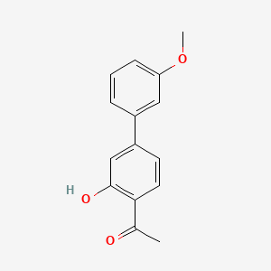 molecular formula C15H14O3 B576680 1-(3-Hydroxy-3'-methoxy[1,1'-biphenyl]-4-yl)ethan-1-one CAS No. 15171-96-7
