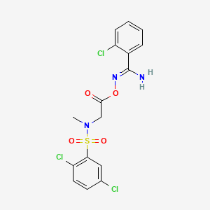 molecular formula C16H14Cl3N3O4S B5766827 2-chloro-N'-({[[(2,5-dichlorophenyl)sulfonyl](methyl)amino]acetyl}oxy)benzenecarboximidamide 
