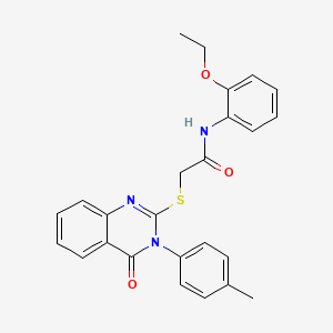 molecular formula C25H23N3O3S B5766841 N-(2-ethoxyphenyl)-2-{[3-(4-methylphenyl)-4-oxo-3,4-dihydro-2-quinazolinyl]thio}acetamide 