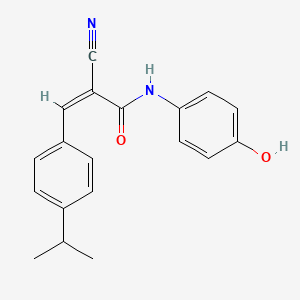 molecular formula C19H18N2O2 B5766843 2-cyano-N-(4-hydroxyphenyl)-3-(4-isopropylphenyl)acrylamide 