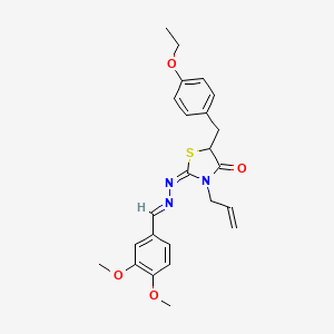 molecular formula C24H27N3O4S B5766873 3,4-dimethoxybenzaldehyde [3-allyl-5-(4-ethoxybenzyl)-4-oxo-1,3-thiazolidin-2-ylidene]hydrazone 