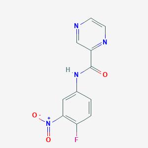 molecular formula C11H7FN4O3 B5766878 N-(4-fluoro-3-nitrophenyl)-2-pyrazinecarboxamide 