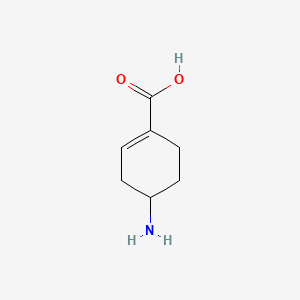molecular formula C7H11NO2 B576690 4-Aminocyclohex-1-ene-1-carboxylic acid CAS No. 13372-08-2