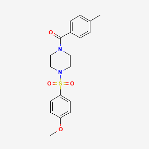 molecular formula C19H22N2O4S B5766909 1-[(4-methoxyphenyl)sulfonyl]-4-(4-methylbenzoyl)piperazine 