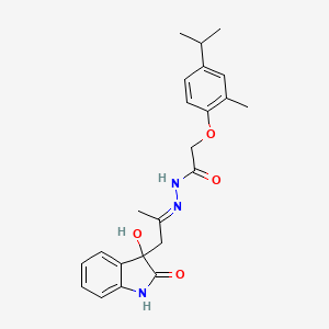 molecular formula C23H27N3O4 B5766913 N'-[2-(3-hydroxy-2-oxo-2,3-dihydro-1H-indol-3-yl)-1-methylethylidene]-2-(4-isopropyl-2-methylphenoxy)acetohydrazide 