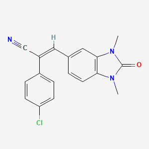2-(4-chlorophenyl)-3-(1,3-dimethyl-2-oxo-2,3-dihydro-1H-benzimidazol-5-yl)acrylonitrile
