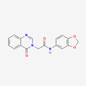 molecular formula C17H13N3O4 B5766936 N-1,3-benzodioxol-5-yl-2-(4-oxo-3(4H)-quinazolinyl)acetamide 