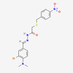 molecular formula C18H19BrN4O3S B5766939 N'-[3-bromo-4-(dimethylamino)benzylidene]-2-[(4-nitrobenzyl)thio]acetohydrazide 