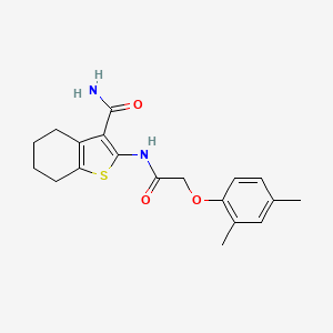 molecular formula C19H22N2O3S B5767005 2-{[(2,4-dimethylphenoxy)acetyl]amino}-4,5,6,7-tetrahydro-1-benzothiophene-3-carboxamide 
