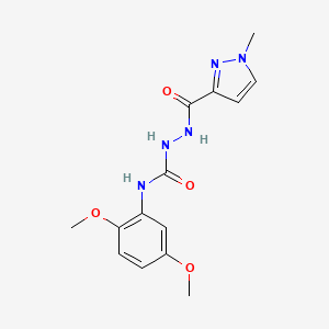 molecular formula C14H17N5O4 B5767009 N-(2,5-dimethoxyphenyl)-2-[(1-methyl-1H-pyrazol-3-yl)carbonyl]hydrazinecarboxamide 