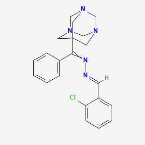molecular formula C21H22ClN5 B5767014 2-chlorobenzaldehyde [phenyl(1,3,5-triazatricyclo[3.3.1.1~3,7~]dec-7-yl)methylene]hydrazone 