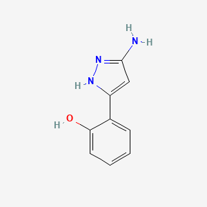 molecular formula C9H9N3O B576704 2-(5-amino-1H-pyrazol-3-yl)phenol CAS No. 10523-64-5