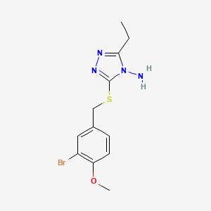 molecular formula C12H15BrN4OS B5767061 3-[(3-bromo-4-methoxybenzyl)thio]-5-ethyl-4H-1,2,4-triazol-4-amine 