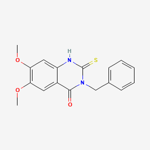 molecular formula C17H16N2O3S B5767085 3-benzyl-6,7-dimethoxy-2-thioxo-2,3-dihydro-4(1H)-quinazolinone 
