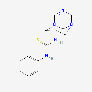 molecular formula C14H19N5S B5767101 N-phenyl-N'-1,3,5-triazatricyclo[3.3.1.1~3,7~]dec-7-ylthiourea 