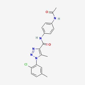 molecular formula C19H18ClN5O2 B5767166 N-[4-(acetylamino)phenyl]-1-(2-chloro-5-methylphenyl)-5-methyl-1H-1,2,3-triazole-4-carboxamide CAS No. 904816-33-7