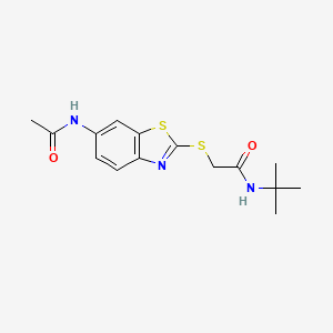 2-{[6-(acetylamino)-1,3-benzothiazol-2-yl]thio}-N-(tert-butyl)acetamide