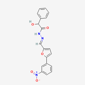 molecular formula C19H15N3O5 B5767178 2-hydroxy-N'-{[5-(3-nitrophenyl)-2-furyl]methylene}-2-phenylacetohydrazide 